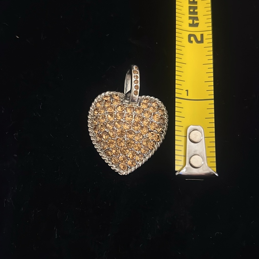 Vintage crystal pave heart pendant - Picture 3 of 3